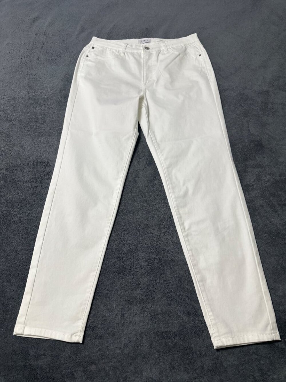 Curve Appeal High-Rise Essential Skinny White Pants Size 10/30 Cotton Blend Stre
